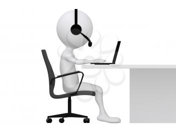 Royalty Free Clipart Image of a Figure Typing on a Laptop