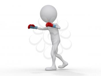 Royalty Free Clipart Image of a Figure Boxing