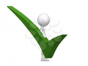 Royalty Free Clipart Image of a Person With a Green Checkmark