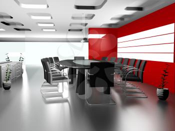 Royalty Free Clipart Image of a Modern office