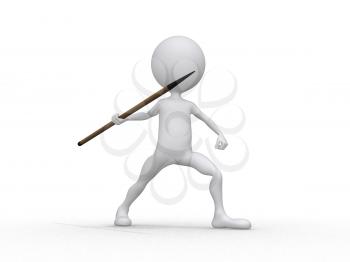 Royalty Free Clipart Image of a Javelin Throwing Figure
