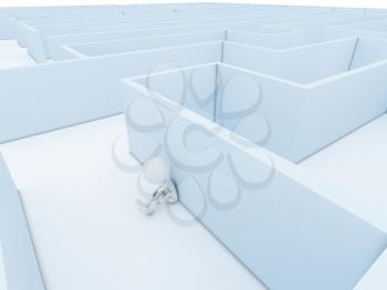 Royalty Free Clipart Image of a Person in a Maze