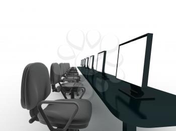 Royalty Free Clipart Image of an Office Space