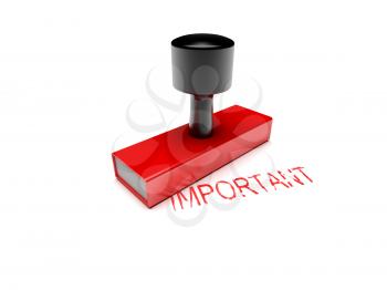 Royalty Free Clipart Image of a Rubber Stamp for the Word Important