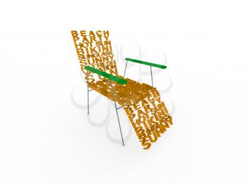 Royalty Free Clipart Image of a Chair Comprised of Summer Words