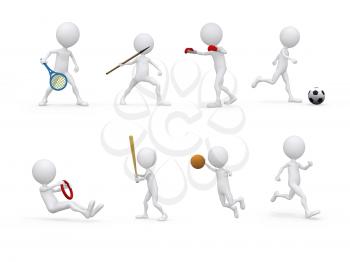 Royalty Free Clipart Image of Sports Figures