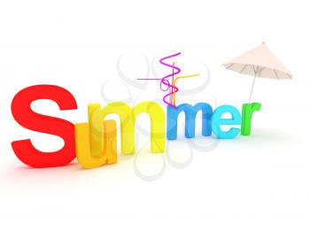 Royalty Free Clipart Image of Colourful Summer Text