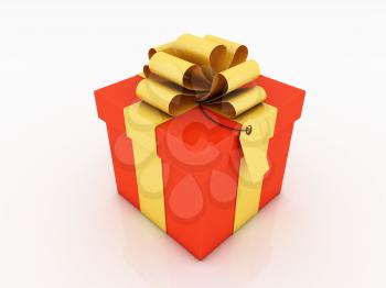 gift box over white background 3d illustration 