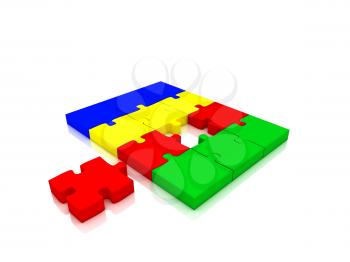 illustration of piece of jigsaw puzzle showing business content 