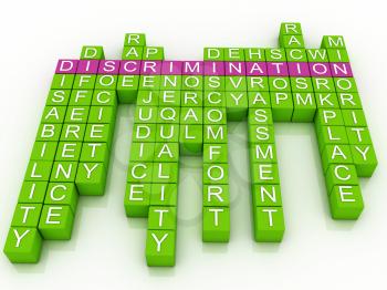 Royalty Free Clipart Image of a Word Cloud On Discrimination