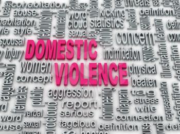 Royalty Free Clipart Image of a Word Cloud on Domestic Violence
