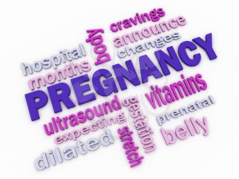 3d Pregnancy Word Cloud Concept with great terms