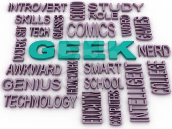 3d imagen Geek Word Cloud Concept