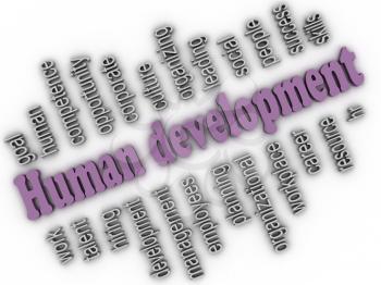 3d imagen Human development concept word cloud background