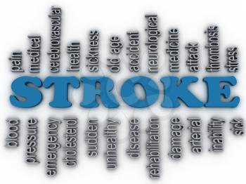 3d imagen Stroke issues concept word cloud background