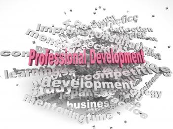 3d image professional development  issues concept word cloud background