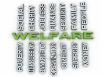 3d image Welfare issues concept word cloud background