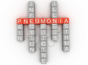 3d image Pneumonia issues concept word cloud background