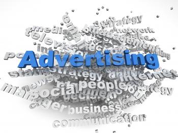 3d image Advertising  issues concept word cloud background
