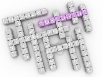 3d image Worldwide   issues concept word cloud background