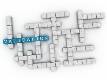 3d image Validation word cloud concept