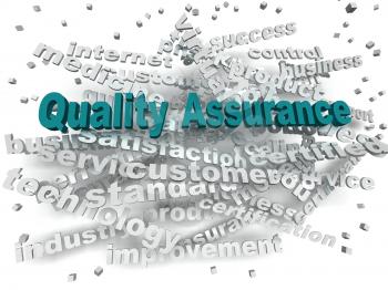 3d image Quality Assurance word cloud concept