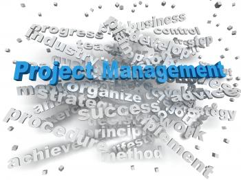 3d image Project Management  word cloud concept