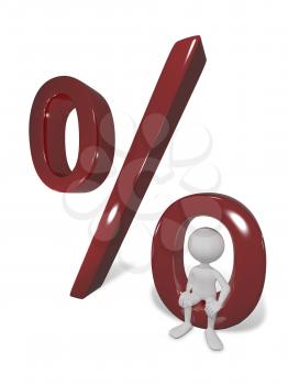 Royalty Free Clipart Image of a Person in a Percent Symbol