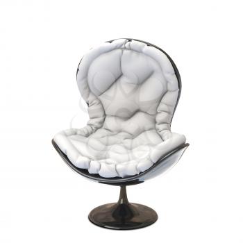 3D Illustration Soft Armchair on a White Background