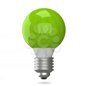 3D Illustration of Green on a White Background