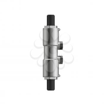 3d illustration Metallic Chrome Plated Industrial Part Filter