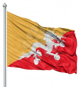 Royalty Free Clipart Image of the Flag of Bhutan