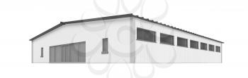 Royalty Free Clipart Image of a Hangar Structure