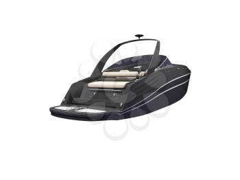Royalty Free Clipart Image of a Black Boat