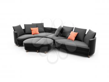 Royalty Free Clipart Image of a Leather Couch