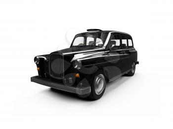 Royalty Free Clipart Image of a Black Taxi