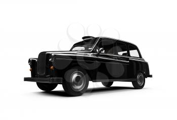 Royalty Free Clipart Image of a Black Taxi