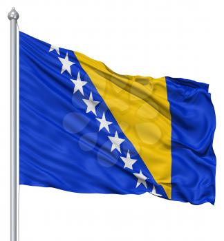 Royalty Free Clipart Image of the Bosnia and Herzegovina Flag