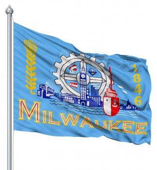 Royalty Free Clipart Image of the Milwaukee Flag