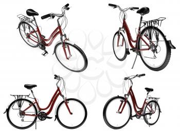 Royalty Free Clipart Image of a Bunch of Bicycles