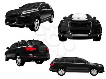 Royalty Free Clipart Image of a Bunch of Cars