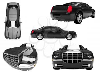 Royalty Free Clipart Image of a Collage of Cars