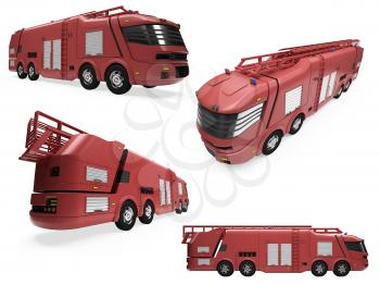 Royalty Free Clipart Image of Firetrucks