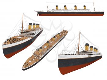 Royalty Free Clipart Image of a Bunch of Ships