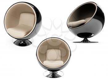 Royalty Free Clipart Image of Black Chairs