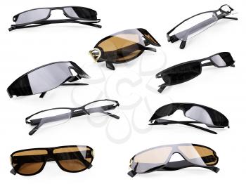 Royalty Free Clipart Image of a Bunch of Sunglasses