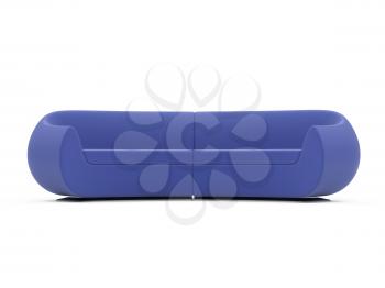 Royalty Free Clipart Image of a Blue Couch