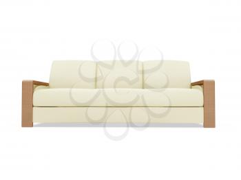 Royalty Free Clipart Image of a White Couch