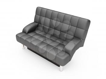Royalty Free Clipart Image of a Black Couch