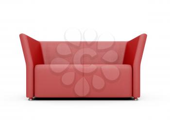 Royalty Free Clipart Image of a Red Couch